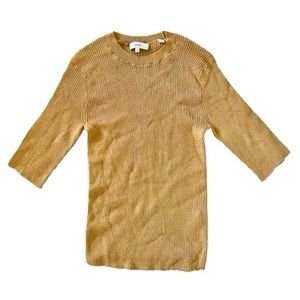 Vince Ribbed Elbow Sleeve Top